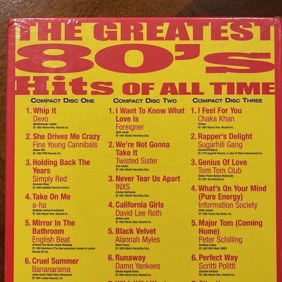 UNOPENED "THE GREATEST 80S HITS OF ALL TIME" - 3 CD SET - 36 SONGS - Picture 3 of 11